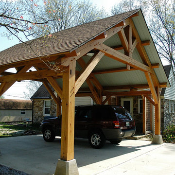 Heavy Timber Porte-Cochere in East Tennessee