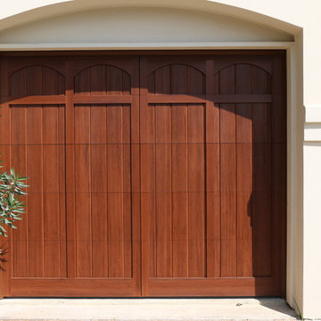 High-lifted, wood-free overhead garage doors with car lift