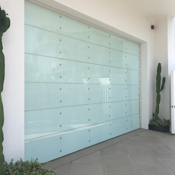 Hollywood Hills custom commercial glass roll up garage doors