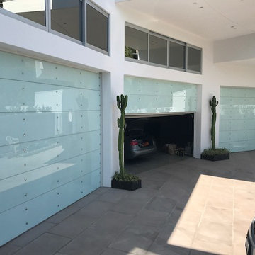 Hollywood Hills custom commercial glass roll up garage doors