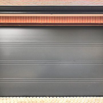 Hormann LPU42, T-Ribbed, Sectional Garage Door in Athracite Silkgrain