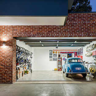 Contemporary attached two-car garage in Adelaide.