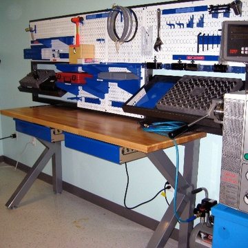 Industrial tool boards being used for tool storage and organization of precision