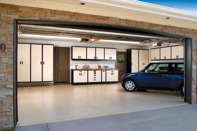 Пример оригинального дизайна: гараж в стиле модернизм