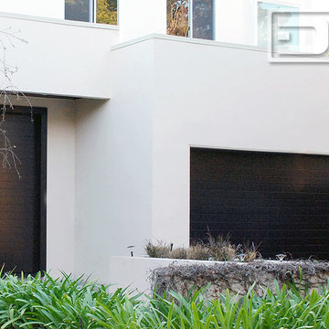 Los Angeles Custom Modern Garage Doors & Matching Entry Door System Project