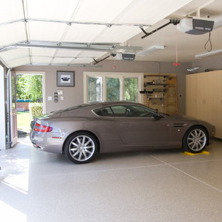 Garage - large modern two-car garage idea in San Francisco