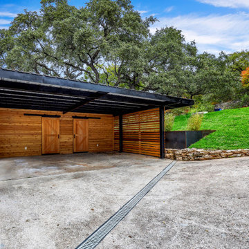 Modern Carport w/ Planters
