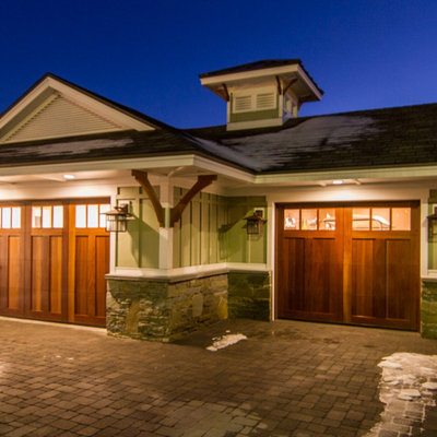 Garage - large coastal detached two-car garage idea in Charleston