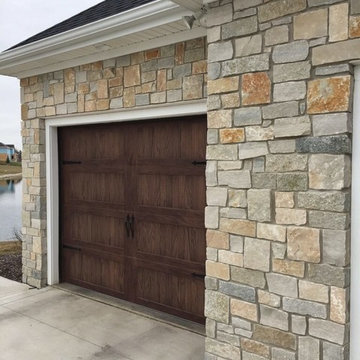 Natural Stone Veneer Garage