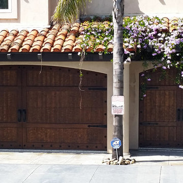NEW HOUSE - SPANISH GARAGE DOORS UP CLOSE