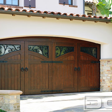Newport Coast CA French Mediterranean Style Garage Door With Decorative Hardware