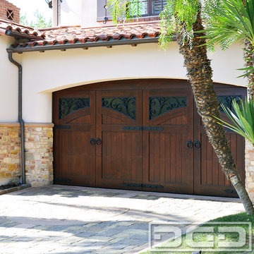 Newport Coast CA French Mediterranean Style Garage Door With Decorative Hardware