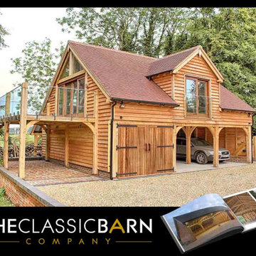 Oak framed garage with guest accommodation above