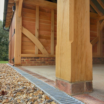 Oak Posts in Timber Framed Garage