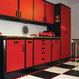 Portola Valley Steel Cabinets & Epoxy Checker Board Floor