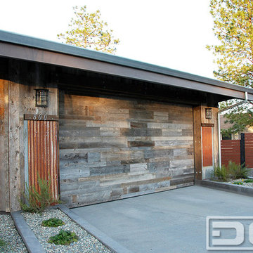 Reclaimed Wood Garage Doors for a Modern Industrial Home in Northern California