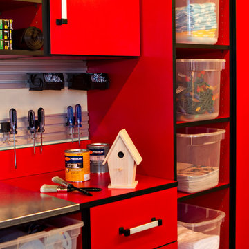 Red Cabinet and Wall Track Solutions