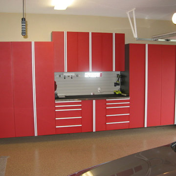 Red Garage Cabinets