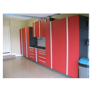 Red Garage Storage Cabinets - Modern - Garage - Other - by Custom ...