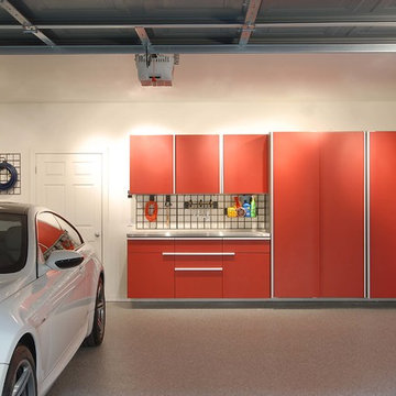 Red Powdercoat Garage Cabinets
