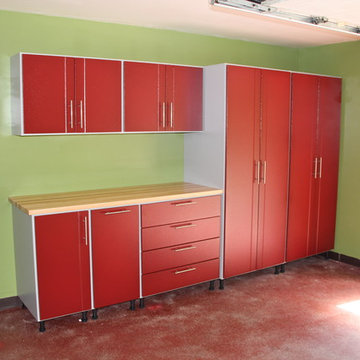 Redline Work Series Garage Cabinets, Slat Wall