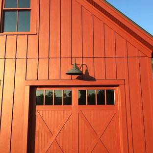 Bild på ett mellanstort lantligt tillbyggt kontor, studio eller verkstad