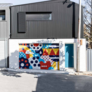 Inspiration för små moderna fristående enbils kontor, studior eller verkstäder