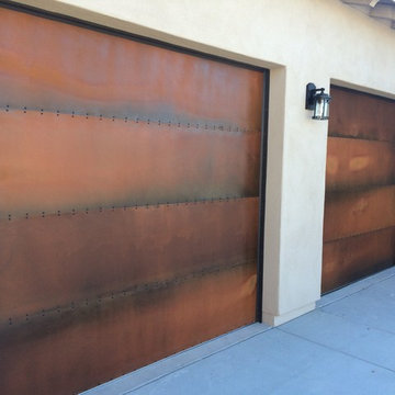 Rustic Steel Patina Garage Doors