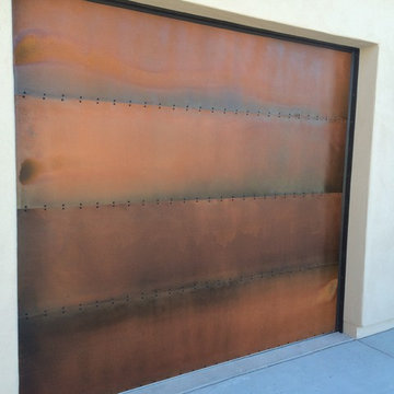 Rustic Steel Patina Garage Doors