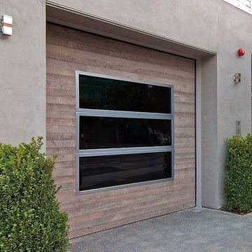 San Francisco, CA Modern Garage Door Design Handcrafted in Recycled Barn Wood