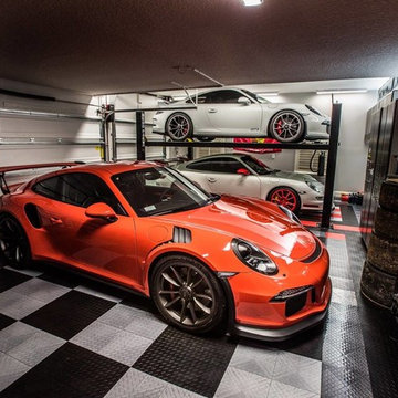 Seriously Cool Home Garage with RaceDeck Garage Flooring
