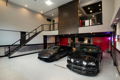 Cette photo montre un garage moderne.