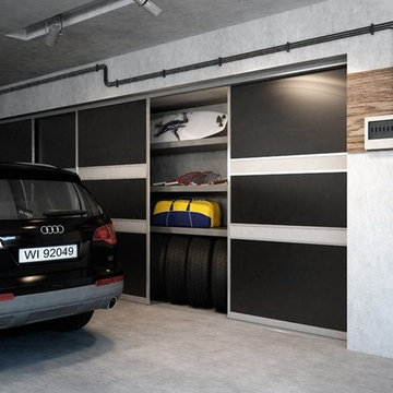 Sliding doors garage storage space solutions