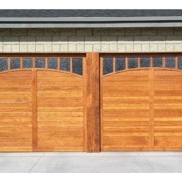 Stained Wood Carriage Garage Doors