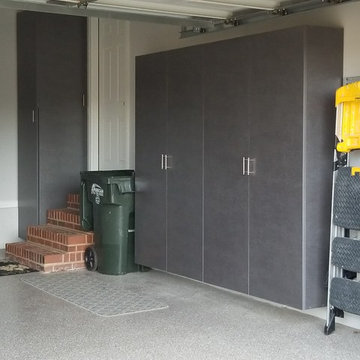 Stealhead Epoxy Garage Flooring & Pewter Cabinets | Atlanta, GA