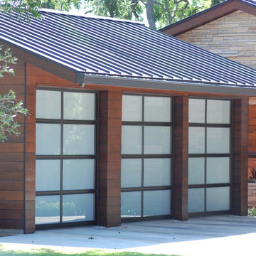 Steel and glass garage doors