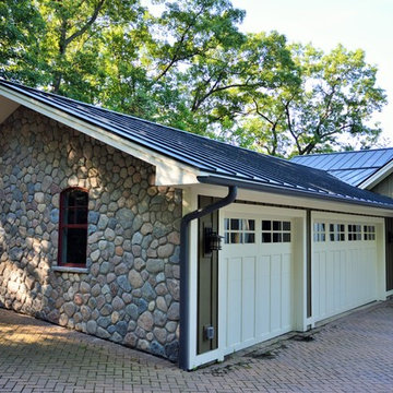 Stone sided garage