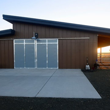 Three-horse barn and RV garage