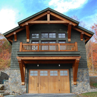 Example of a mountain style detached garage design in New York
