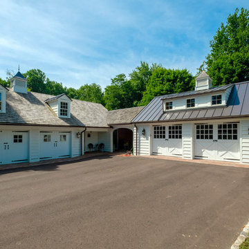 Traditional Colonial Estate Exterior, 4 Car Garage and Workshop