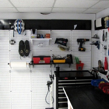 Wall Control White Metal Pegboard for Garage & Tool Storage Organization