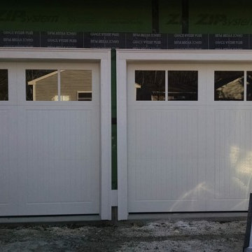 White Carriage House Garage Doors with Windows