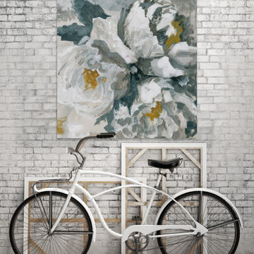 "White Peony II" Painting Print on Wrapped Canvas