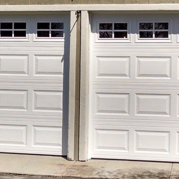 White Short Panel Garage Door with Stockton Windows