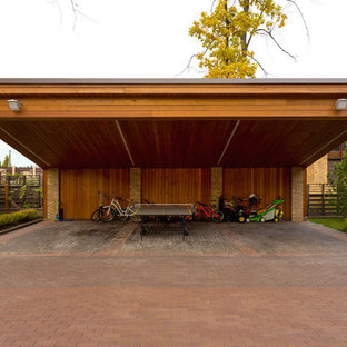 Idéer för att renovera en stor funkis fristående trebils carport