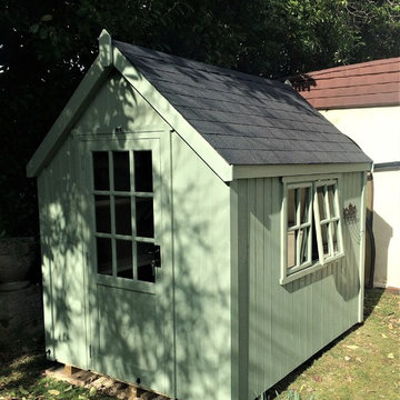 Classic Cosy Shed 8'x6' in Willow Green for Phil in Colchester - delivered and a