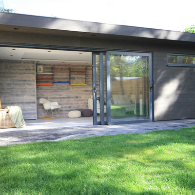 Mid-sized trendy detached studio / workshop shed photo in Surrey