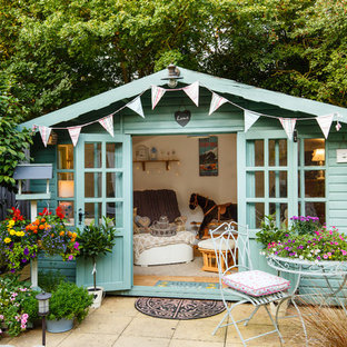Inspiration for a shabby-chic style detached studio / workshop shed remodel in Cambridgeshire