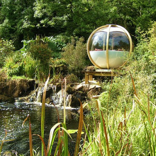 Diseño de jardín contemporáneo con fuente