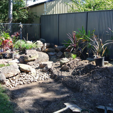 A new garden - a dry creek bed